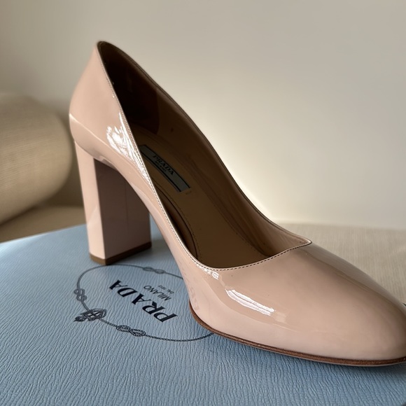 Prada Beige Patent Leather Pumps - Picture 8 of 9